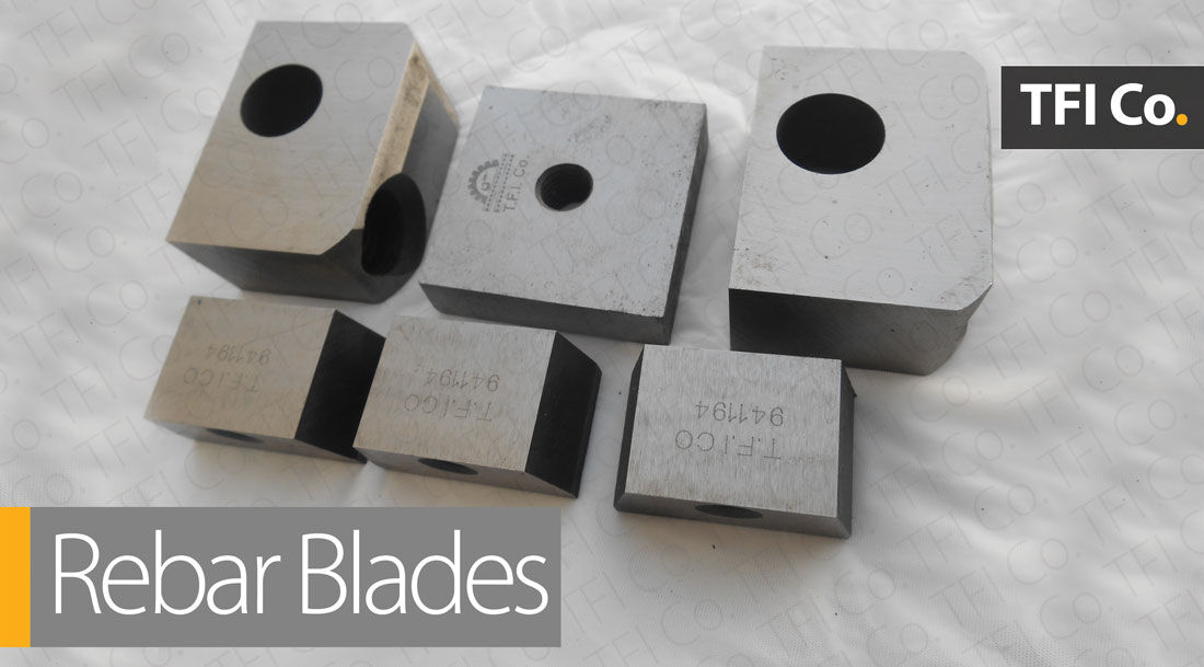 rebar cutting machine knives, steel blades, building rebar factories, GCC, UAE, Qatar, Oman, Saudi Arabia, cut-to-length rebar machine blades, CNC machine knives, cut and bend, European made machines, Italian machines, Oscam, Schnell, Tecmor, OF.ME.R, shear blades, high strength steel, metallurgy, cold-working, reusability, square rebar cutter shearing knives, feeder rollers, straightener rollers